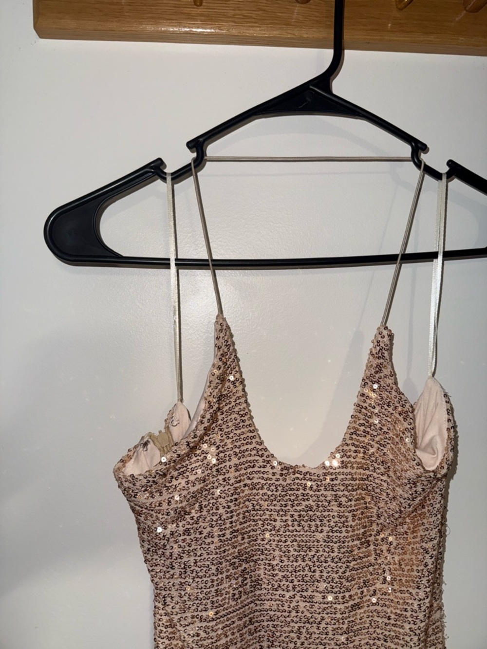 FASHION NOVA Sequin Halter Maxi Dress in Champagne - Picture 5 of 7